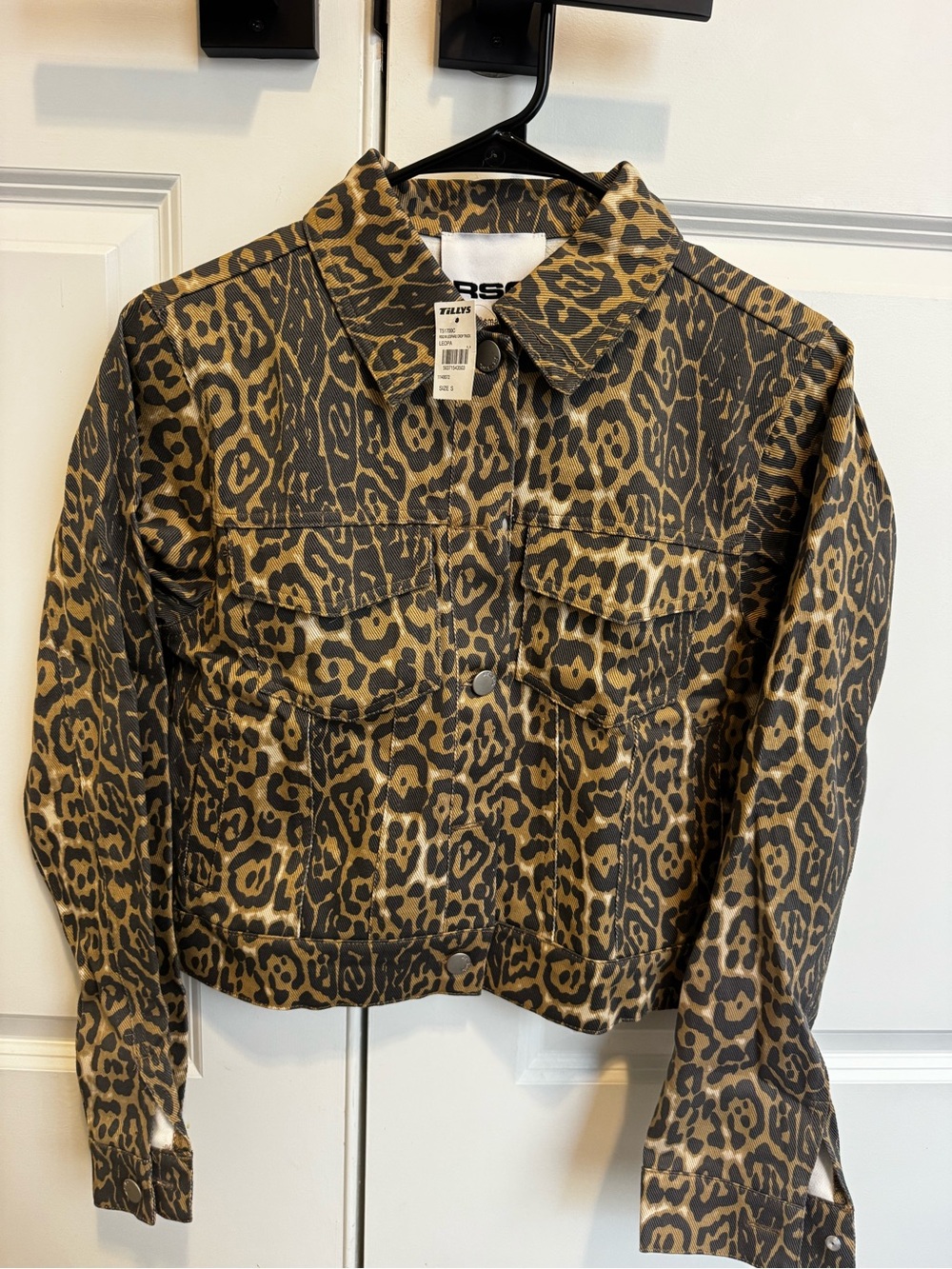 RSQ Leopard Print Jean Jacket - Brown & Black